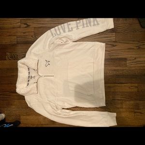 PINK white/ cream quarter zip !NEVER WORN!